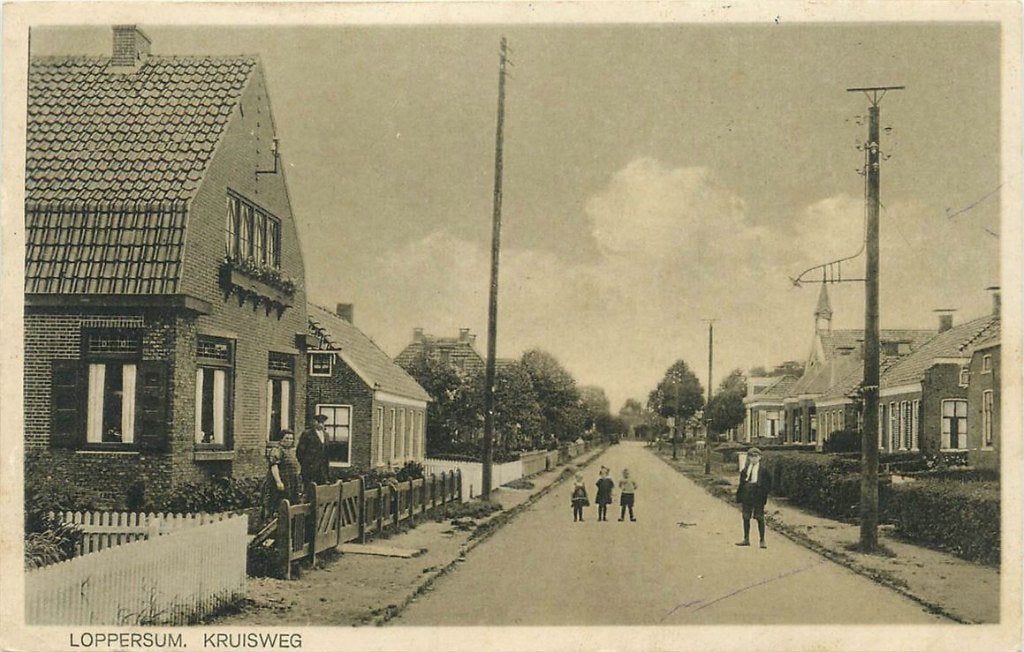 378-343-041 Loppersum Kruisweg, Ophalen of Verzenden, Voor 1920, Groningen