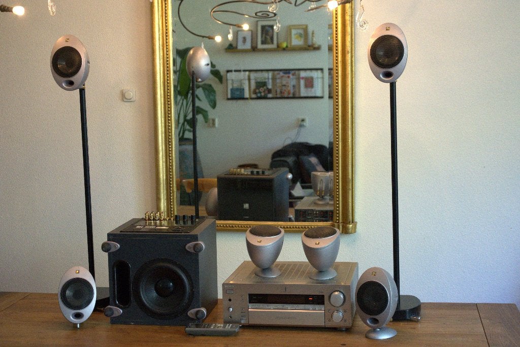 Sony STR-DB1080 Surroundset met KEF PSW 2000 subwoofer, Ophalen, Gebruikt, 70 watt of meer, 5.1-systeem