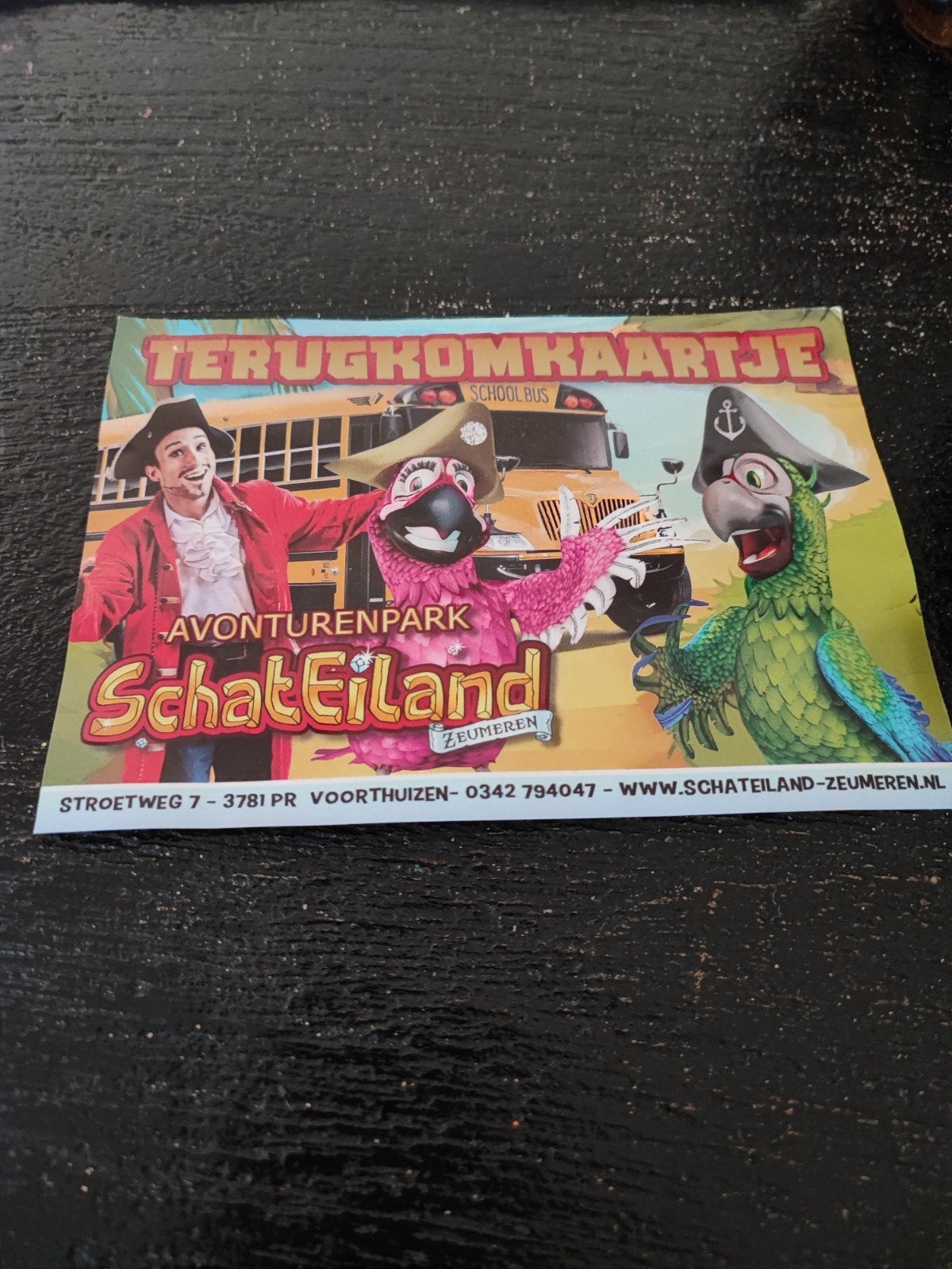 Avonturenpark schateiland ticket, Eén persoon, Ticket of Toegangskaart