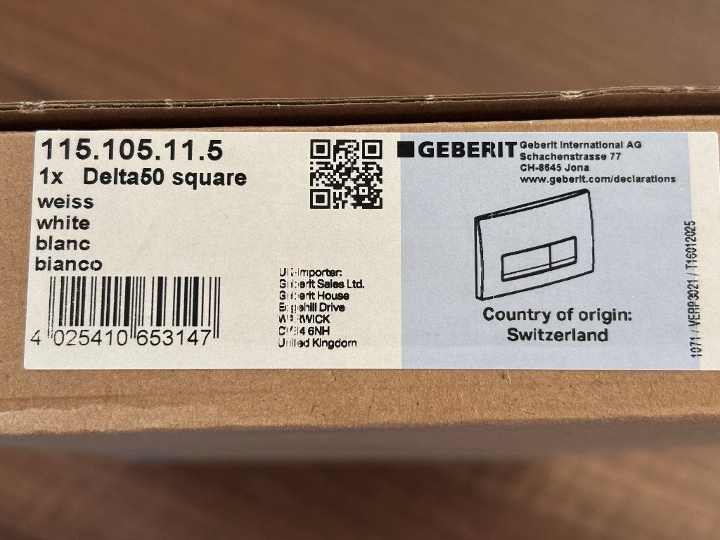 Geberit Delta50 Square bedieningspaneel, Ophalen of Verzenden, Nieuw, Toilet