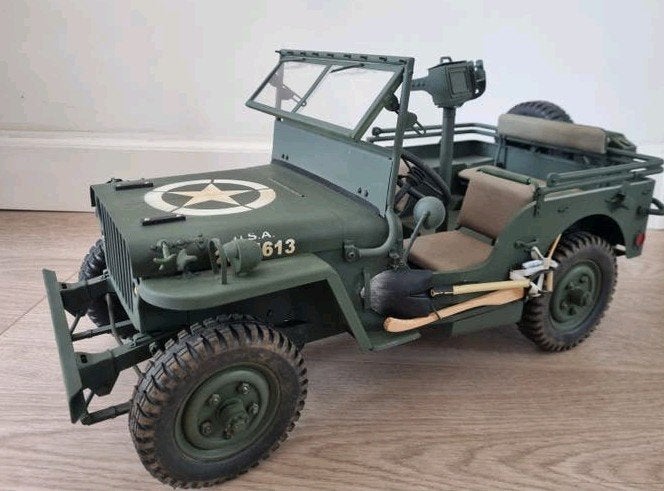 Willys MB Military Jeep 1:6 (diecast), Gebruikt, Auto, NB, 1:5 t/m 1:8