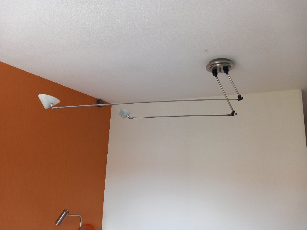 Vintage Pola Design hanglamp, Ophalen, Gebruikt, Design, Wit
