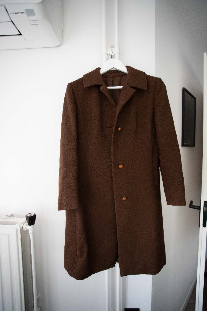 Bruine vintage tussenjas / winterjas maat XS-S, Bruin, Ophalen of Verzenden, Zo goed als nieuw, Vintage