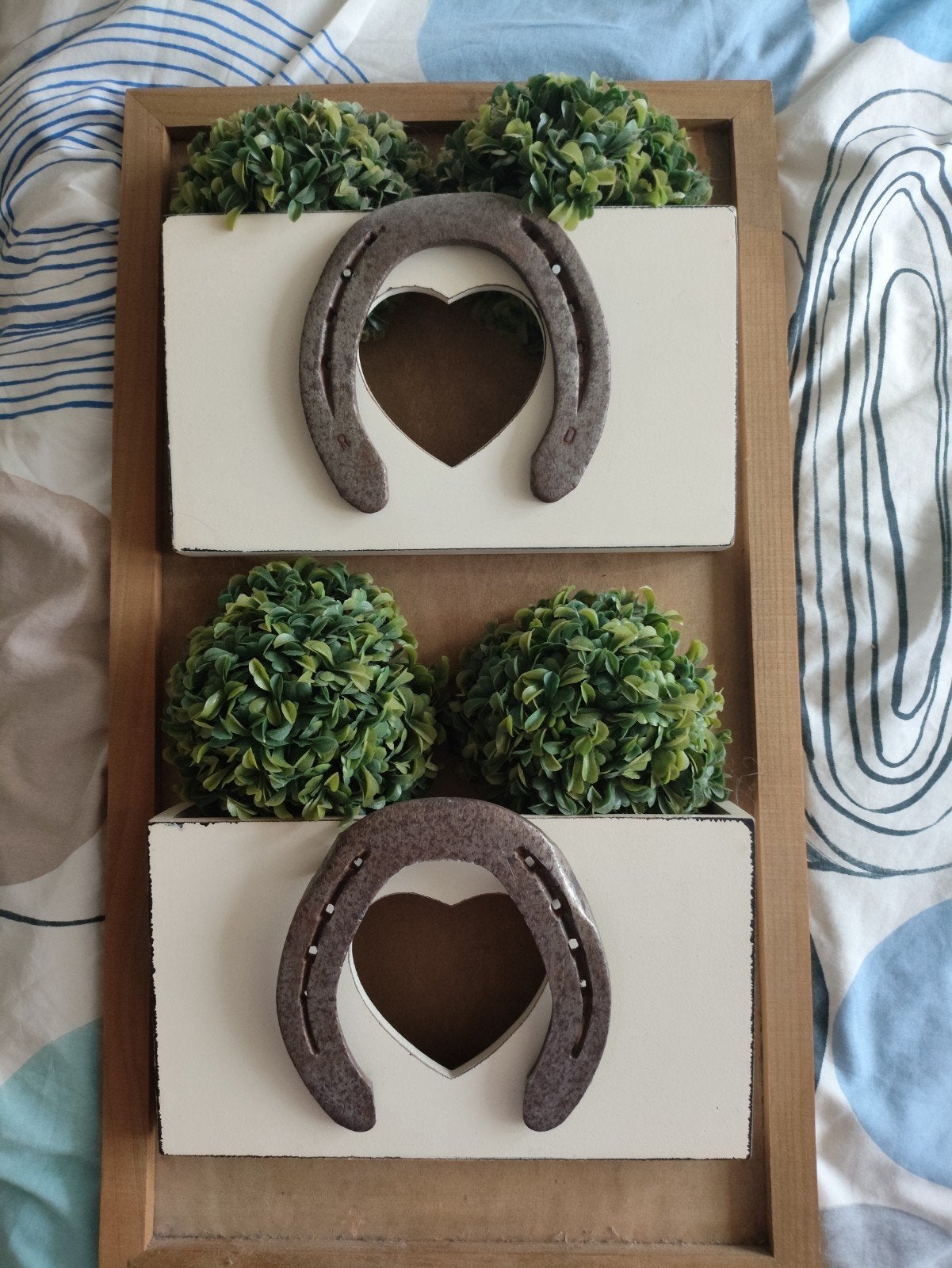 Leuke wanddecoratie met echte hoefijzers, Huis en Inrichting, Ophalen, Metaal, Gebruikt, Meerkleurig