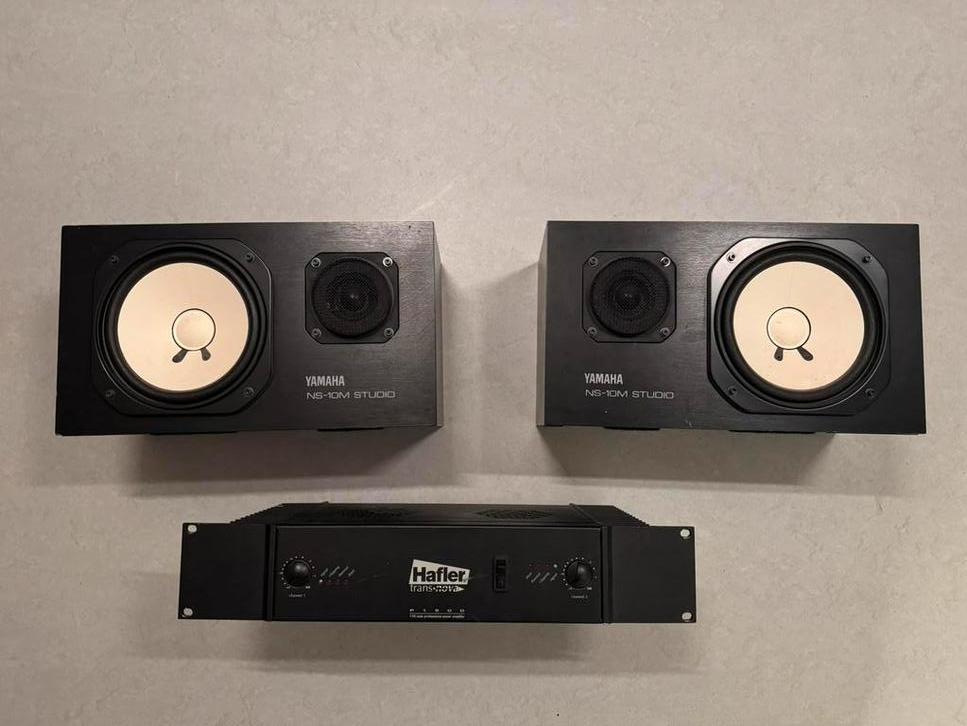 Yamaha NS-10M Studio monitors + Hafler P1500 versterker, Ophalen, Gebruikt, Minder dan 500 watt