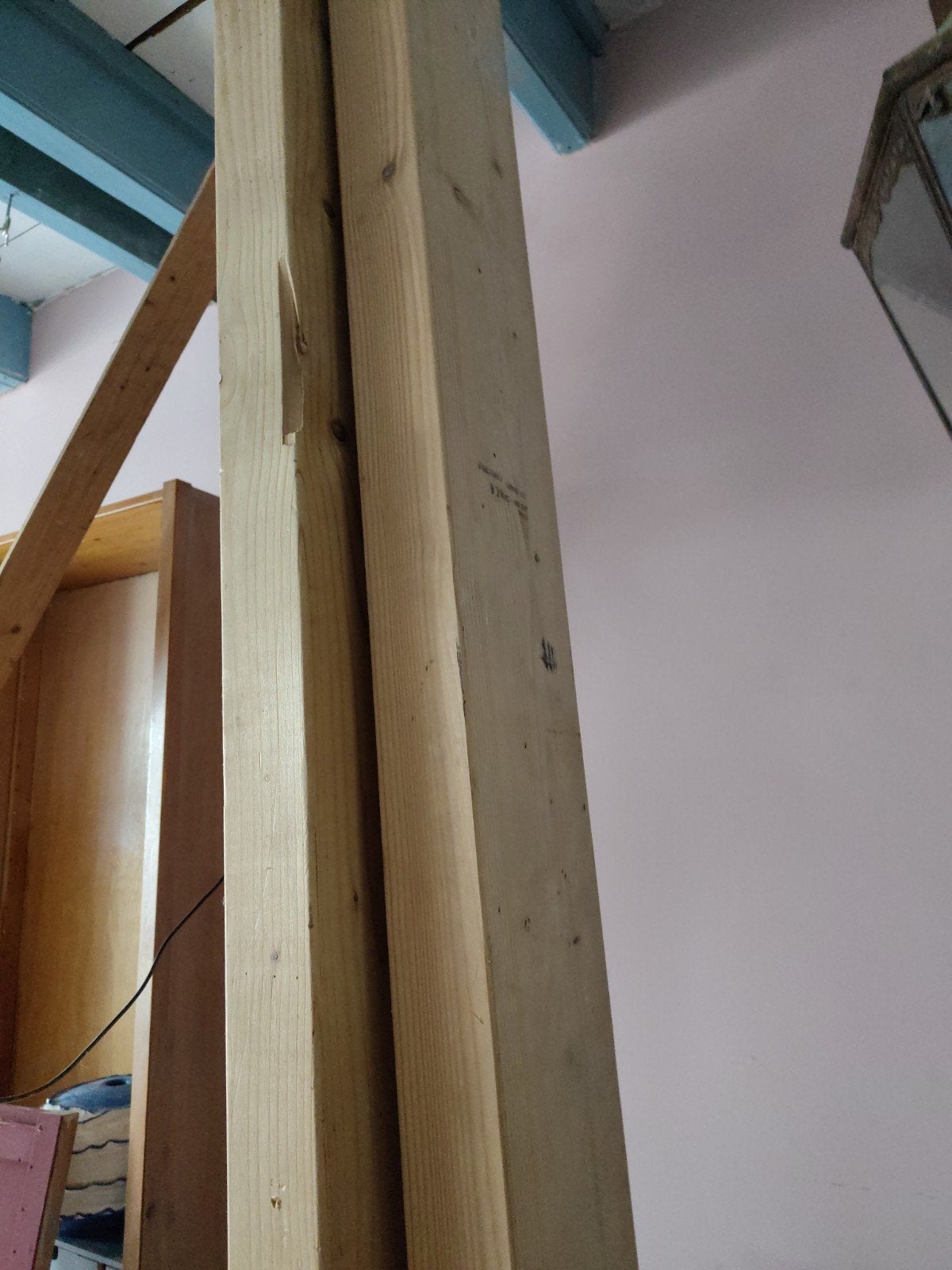 2 balken vuren, grenen 7x17x300 cm, Doe-het-zelf en Verbouw, Hout en Planken, Ophalen, Gebruikt, Grenen, Balk