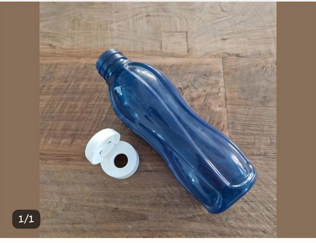 Tupperware drinkfles 750 ml met sportdop, Ophalen of Verzenden, Nieuw, Blauw, Beker of Kan