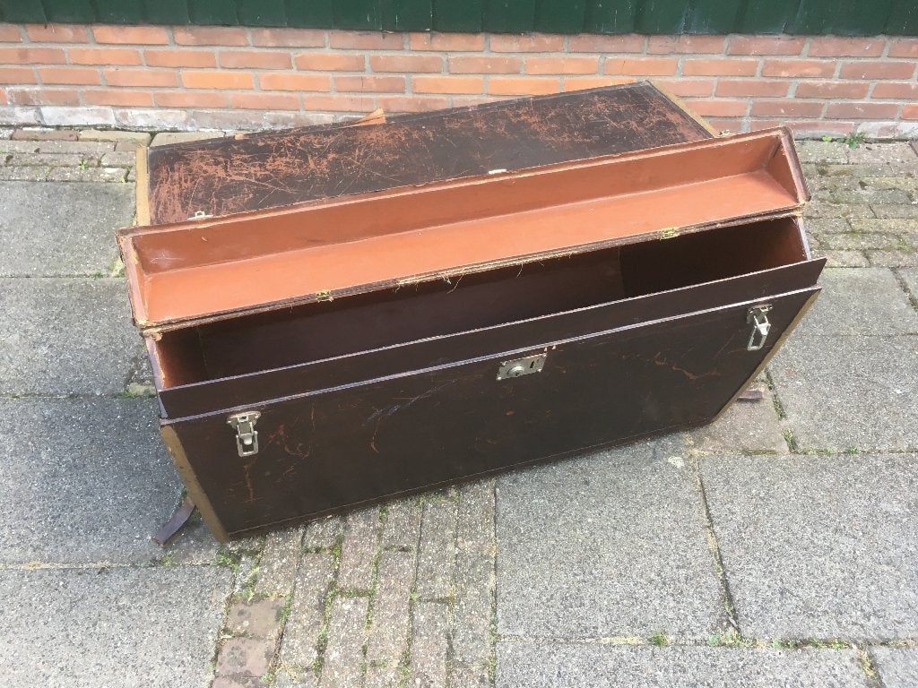 reiskoffer rijtuigkoffer rijtuig koffer koetskoffer kist, Antiek en Kunst, Ophalen