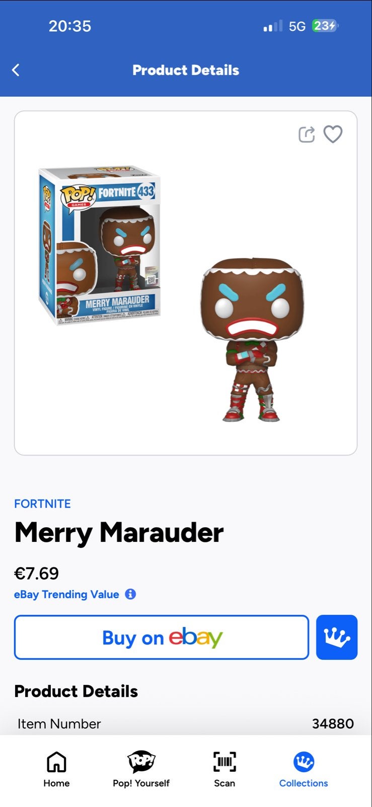 Funko Pop! Fortnite Merry Marauder #433, Ophalen of Verzenden, Zo goed als nieuw