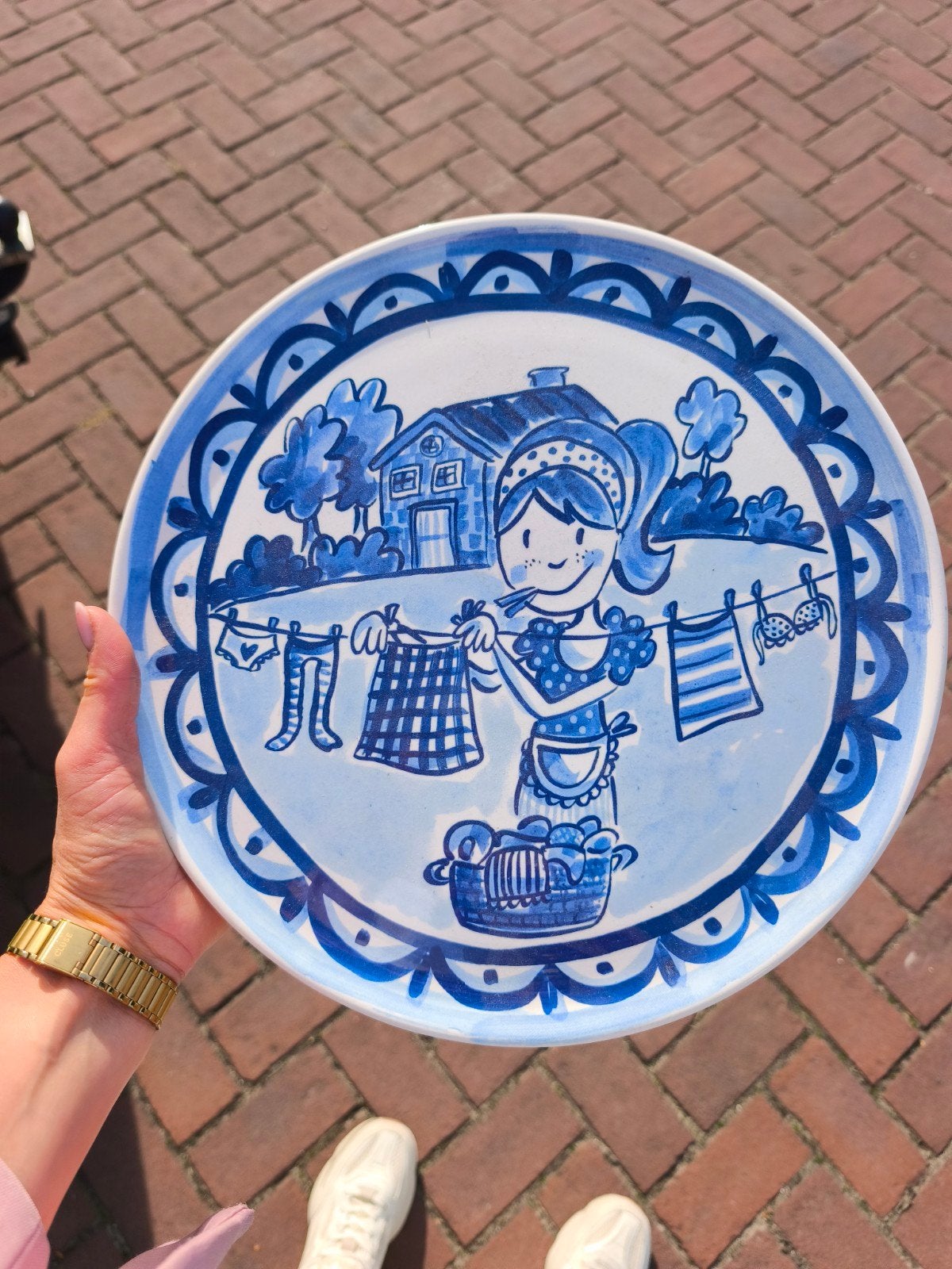 Groot bord Blond Amsterdam, Ophalen of Verzenden, Zo goed als nieuw, Delftsblauw, Bord(en)