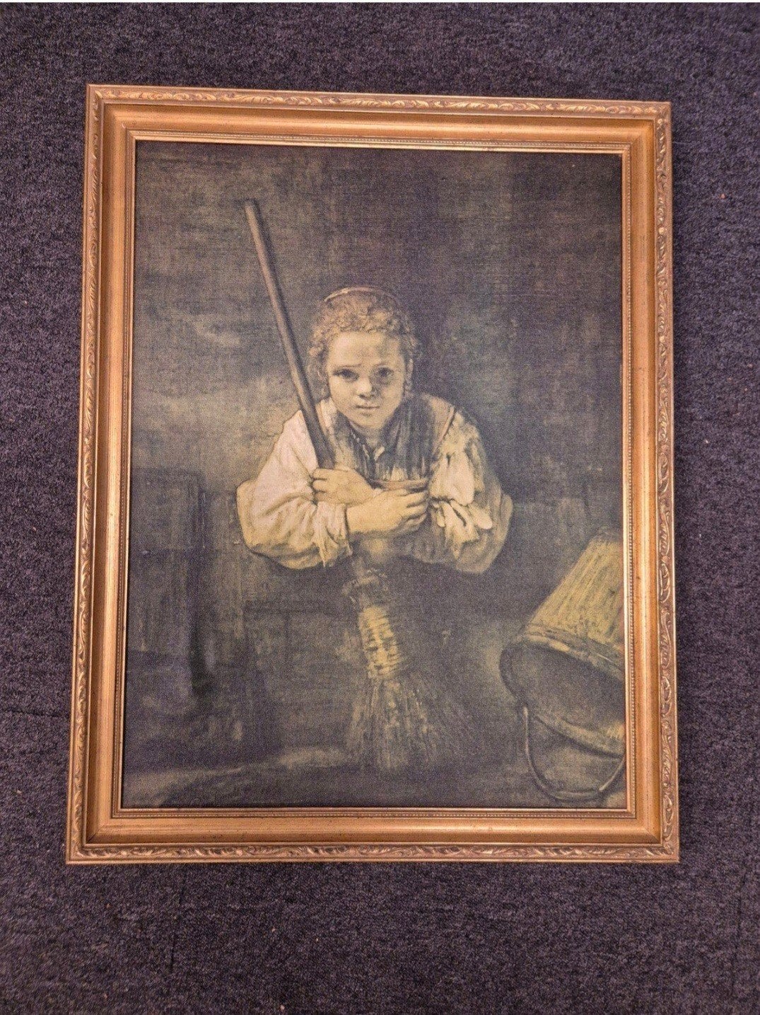 meisje met bezem  stijl  Rembrandt van Rijn, Antiek en Kunst, Ophalen