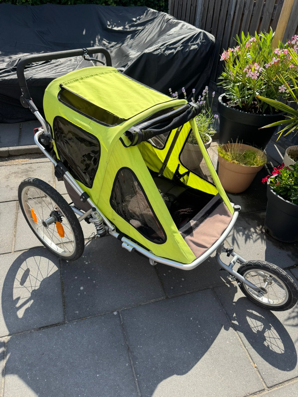 Moet weg!!! Fietskar duo, Fietsen en Brommers, Fietsaccessoires | Aanhangers en Karren, Ophalen, Gebruikt, Kinderkar, 40 tot 60 kg