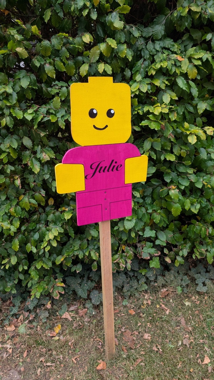 Uniek Lego Geboortebord - Roze met Geel, Ophalen, Zo goed als nieuw, Geboortebord