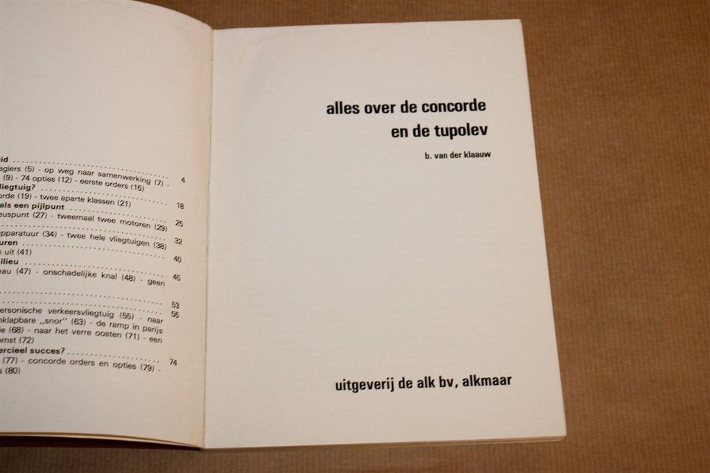 Alles over de Concorde en de Tupolev — Van der Klaauw, Alk, Gebruikt, Schaalmodel, -, -