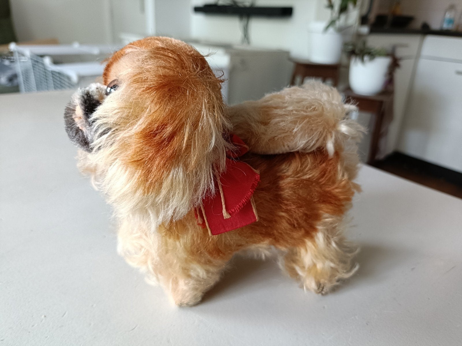 Steiff hondje roodkleurig, Antiek en Kunst, Ophalen of Verzenden