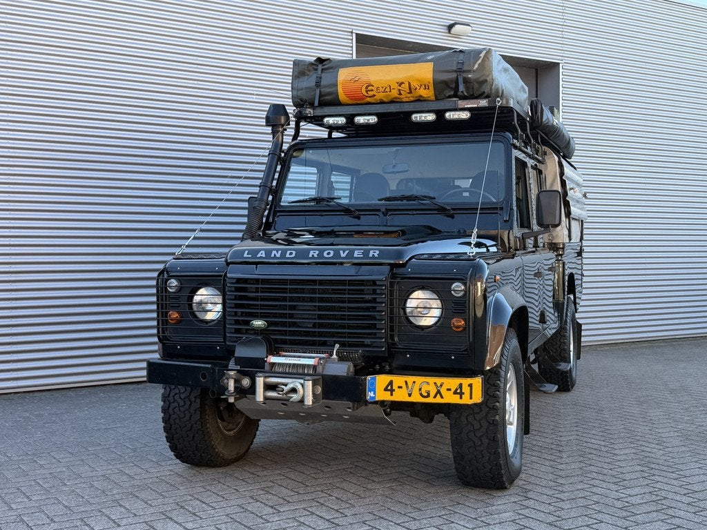 Land Rover Defender 2.4 TD 130" S Crew Cab I Daktent I Airco, Stof, Gebruikt, Zwart, 4 cilinders