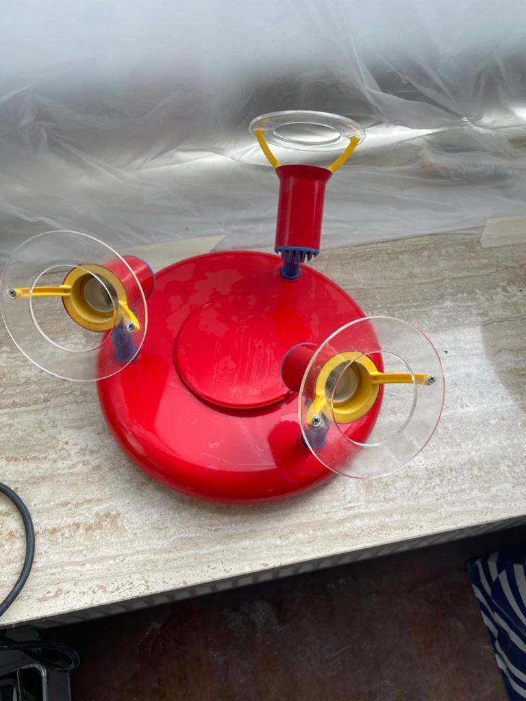 Vintage IKEA lamp, rood, 3 spots, jaren '90 design, Ophalen, Gebruikt