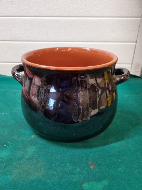 bloempot vintage italy bruin glanzend, Ophalen of Verzenden, 'T Olde Gre-j, Info@toldegrej.nl, Endepoelstraat 20f Didam