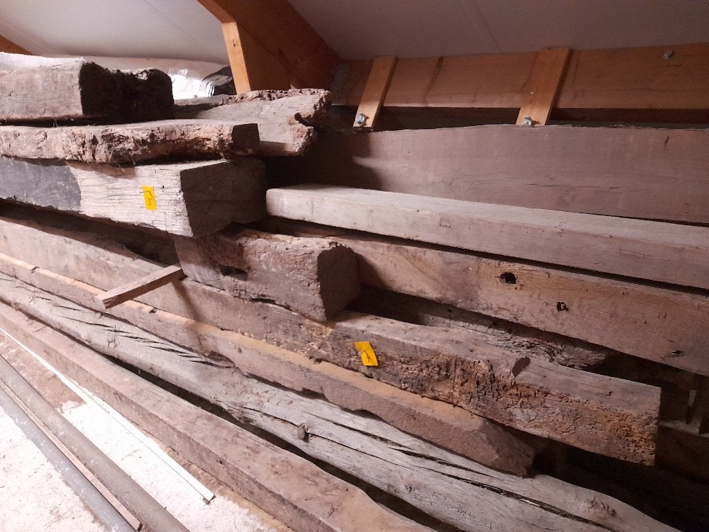 oude eiken balken, Doe-het-zelf en Verbouw, Hout en Planken, Ophalen, Gebruikt, Eiken, Balk