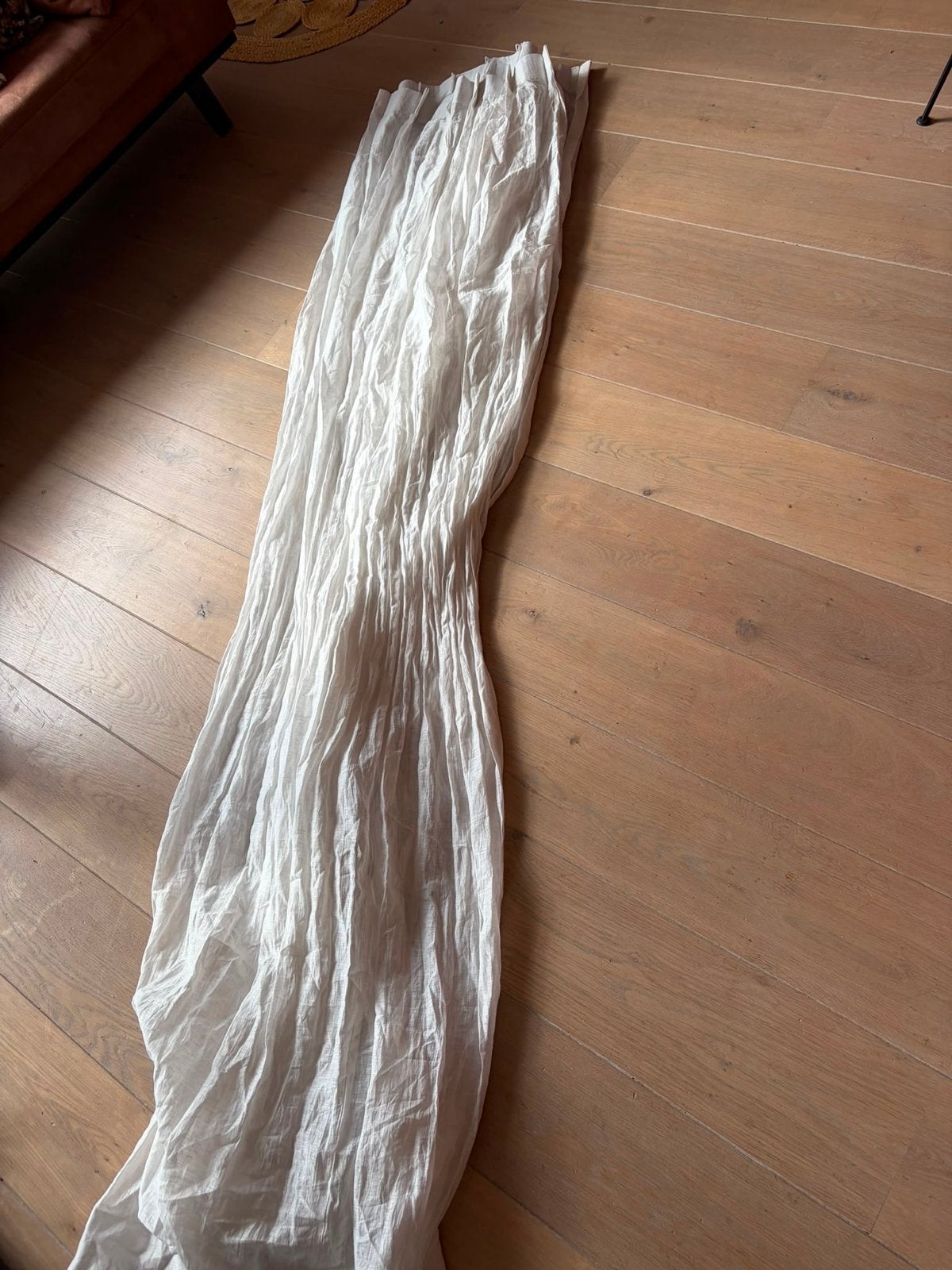 Witte vitrage gordijnen met plooiafwerking, Ophalen, Vitrage, Gebruikt, Wit