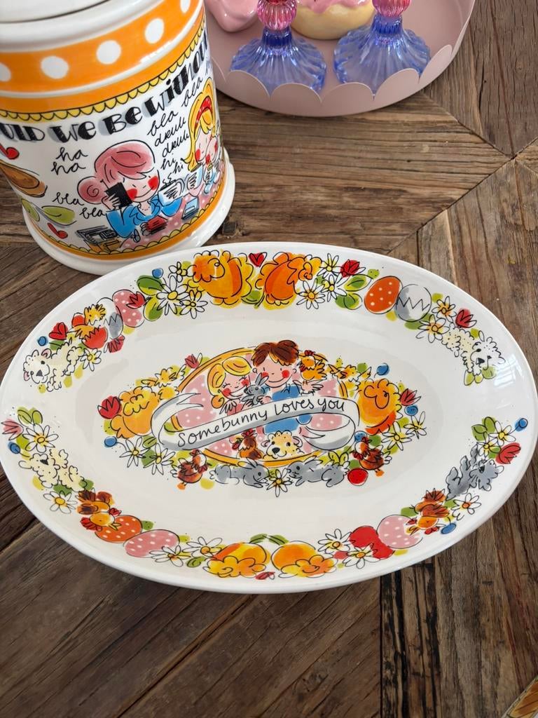 Blond schaal pasen, Huis en Inrichting, Keuken | Servies, Ophalen, Zo goed als nieuw, Aardewerk, Schaal of Schalen