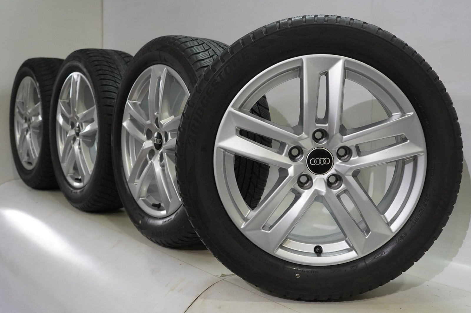 Originele Audi velgen met Continental winterbanden, Ophalen, Gebruikt, Banden en Velgen, 17 inch