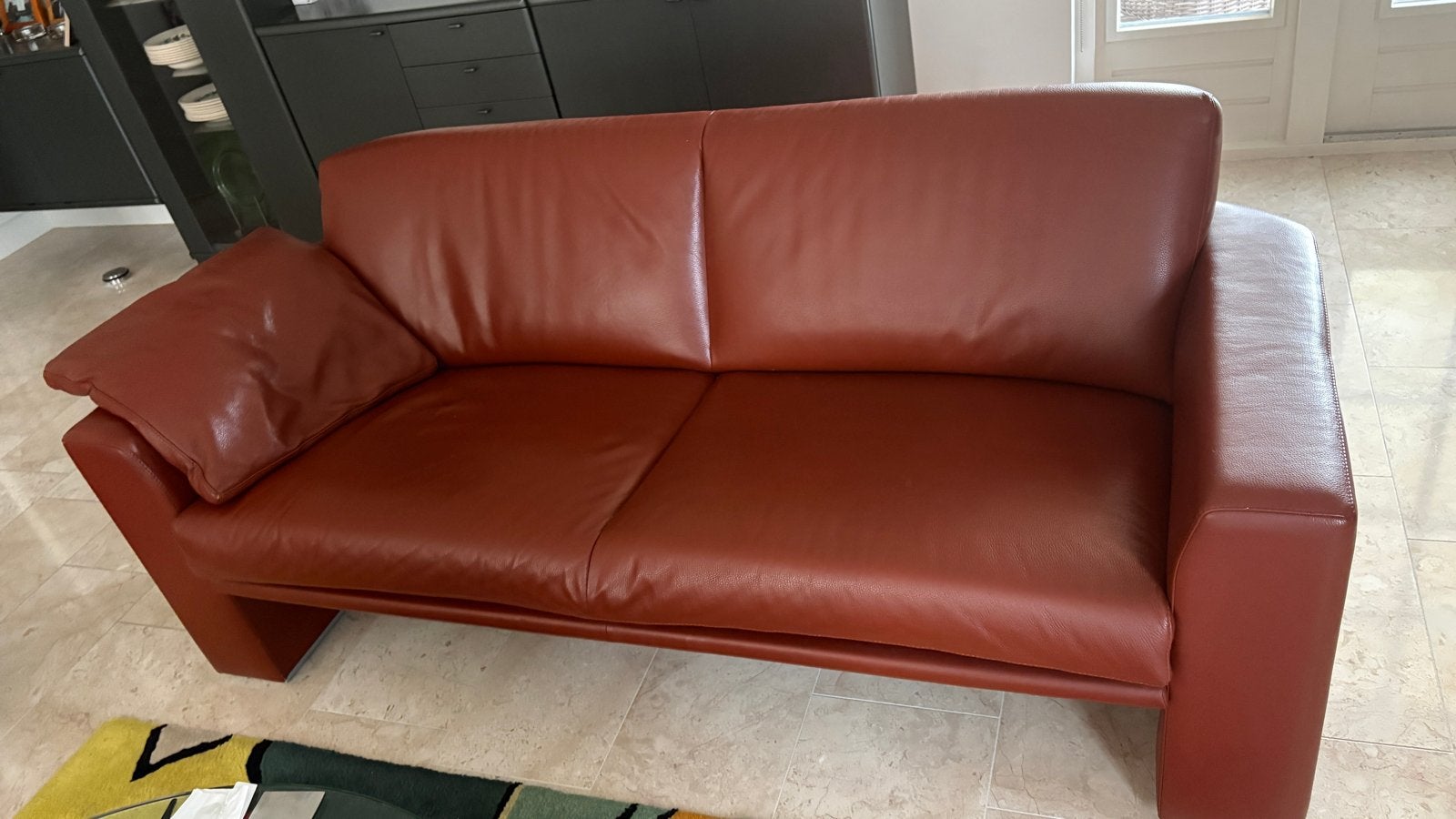 Leolux Antipode lederen 2 en 3-zitsbank, Ophalen, Gebruikt, Rechte bank, 200 tot 250 cm