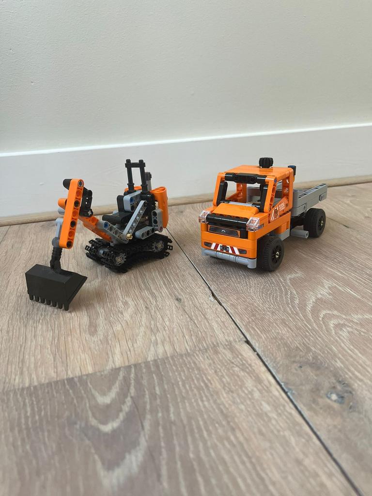 Lego technic set auto+kraantje, Kinderen en Baby's, Speelgoed | Duplo en Lego, Lego, Compleet, Ophalen of Verzenden, Zo goed als nieuw