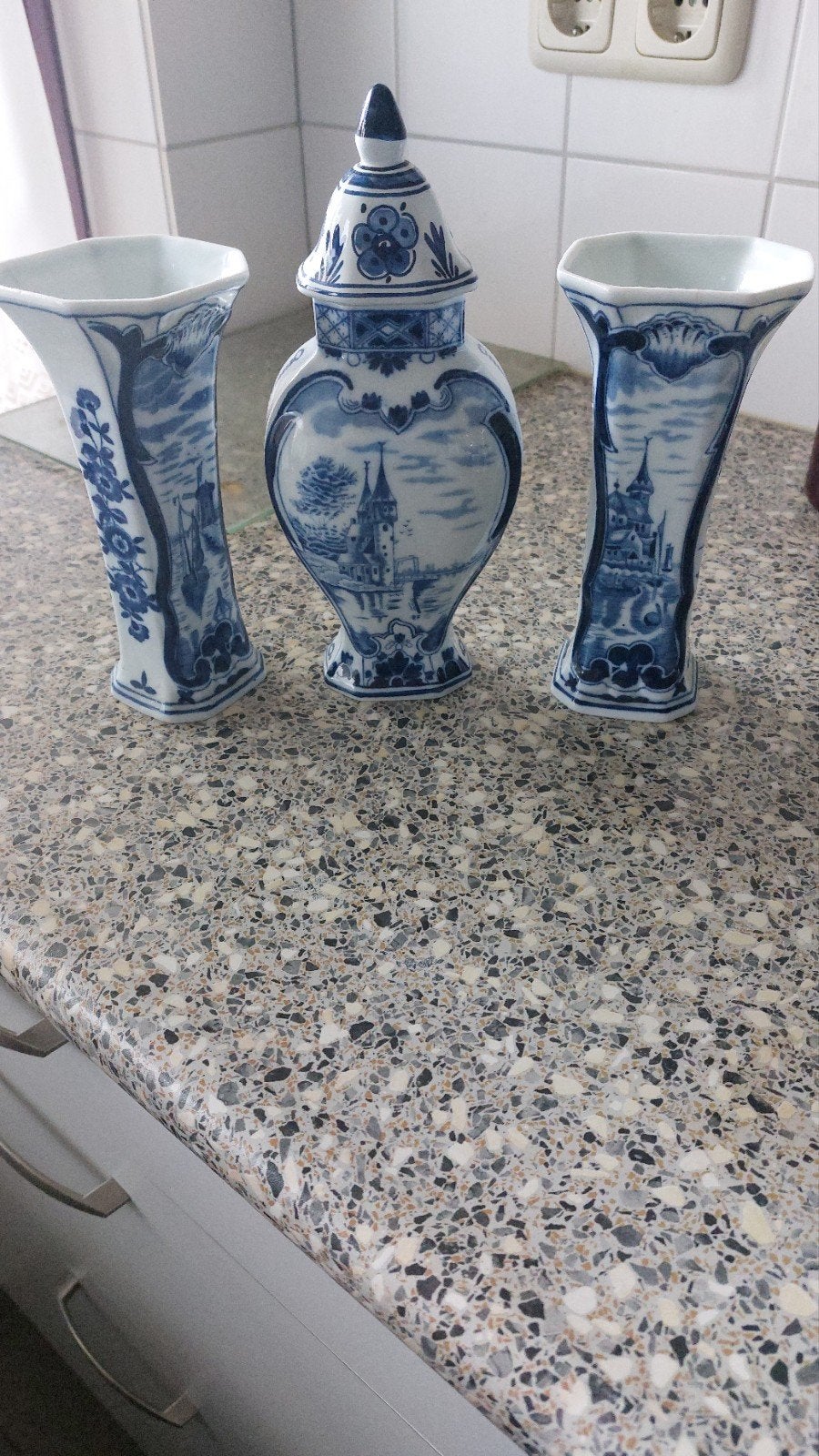 Delfts Blauw Vazen Set - 3 Stuks, Ophalen of Verzenden