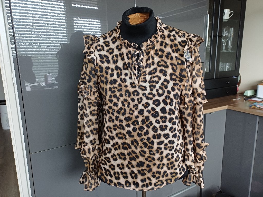 Nieuw panter bloes Costes mt M, Maat 38/40 (M), Bruin, Nieuw, Ophalen of Verzenden
