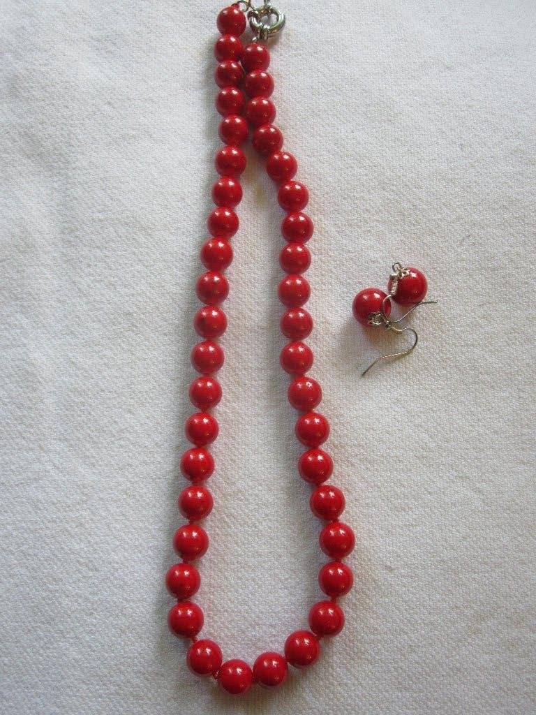40.  Prachtige ketting, dyed koraal,  46 cm / 10 mm, Ophalen, Overige materialen, Ketting