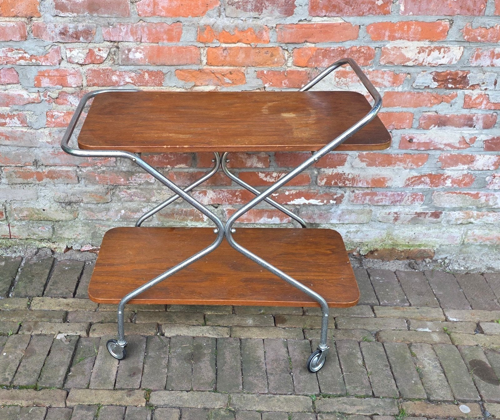 Vintage, design trolley. Serveerkar. Teak, Ophalen