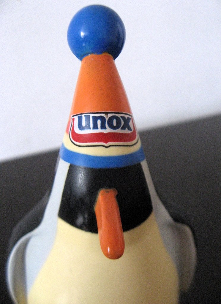 Vintage kookwekker, Pinguin met Unox ijsmuts Nieuwjaarsduik, Ophalen of Verzenden, Zo goed als nieuw, Gebruiksvoorwerp