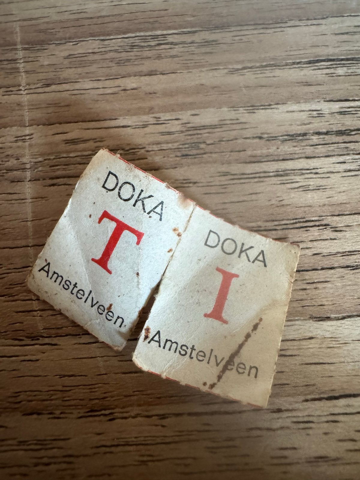Vintage DOKA Amstelveen T en I letters, Ophalen of Verzenden, Gebruikt