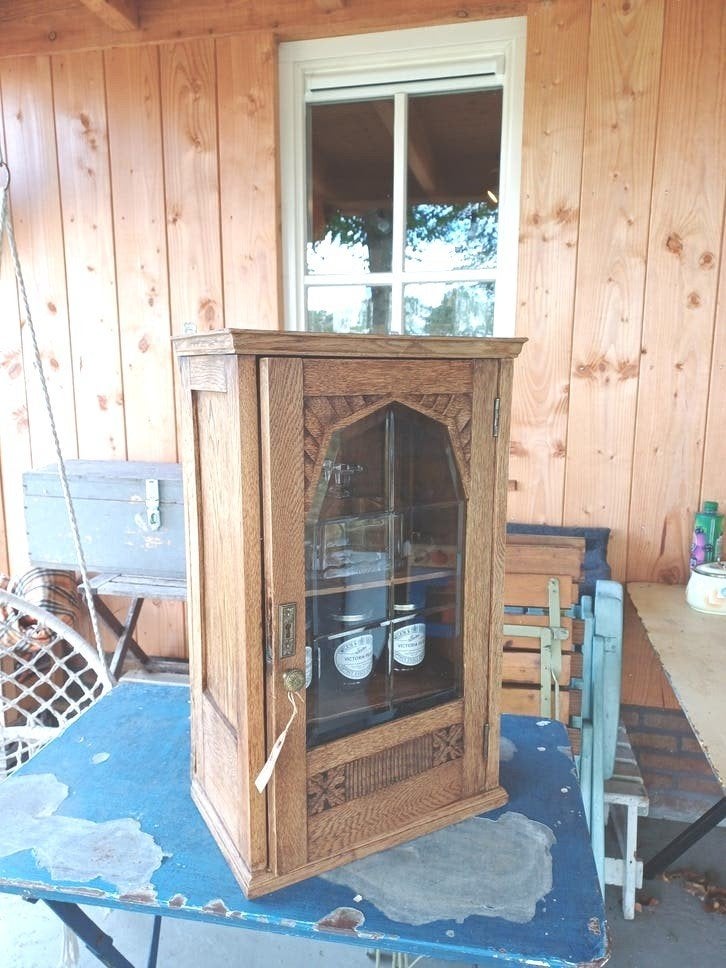 Brocant Oud Vitrine Kastje....., Ophalen of Verzenden