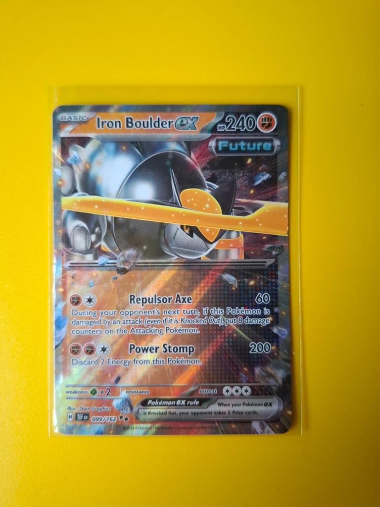 Iron boulder, Pokemon, 99/162, Verzenden, Zo goed als nieuw, Losse kaart, Foil