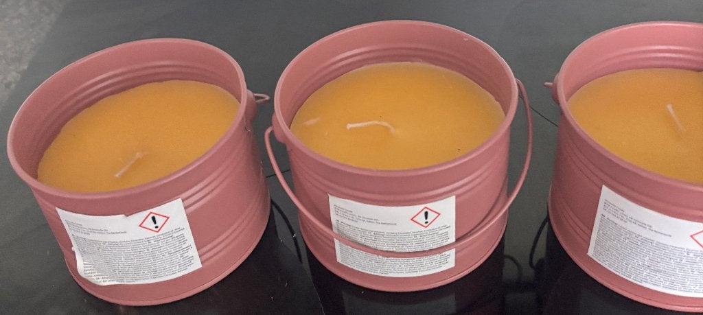 Set of 3 Citronella Bucket Candles, Verzenden