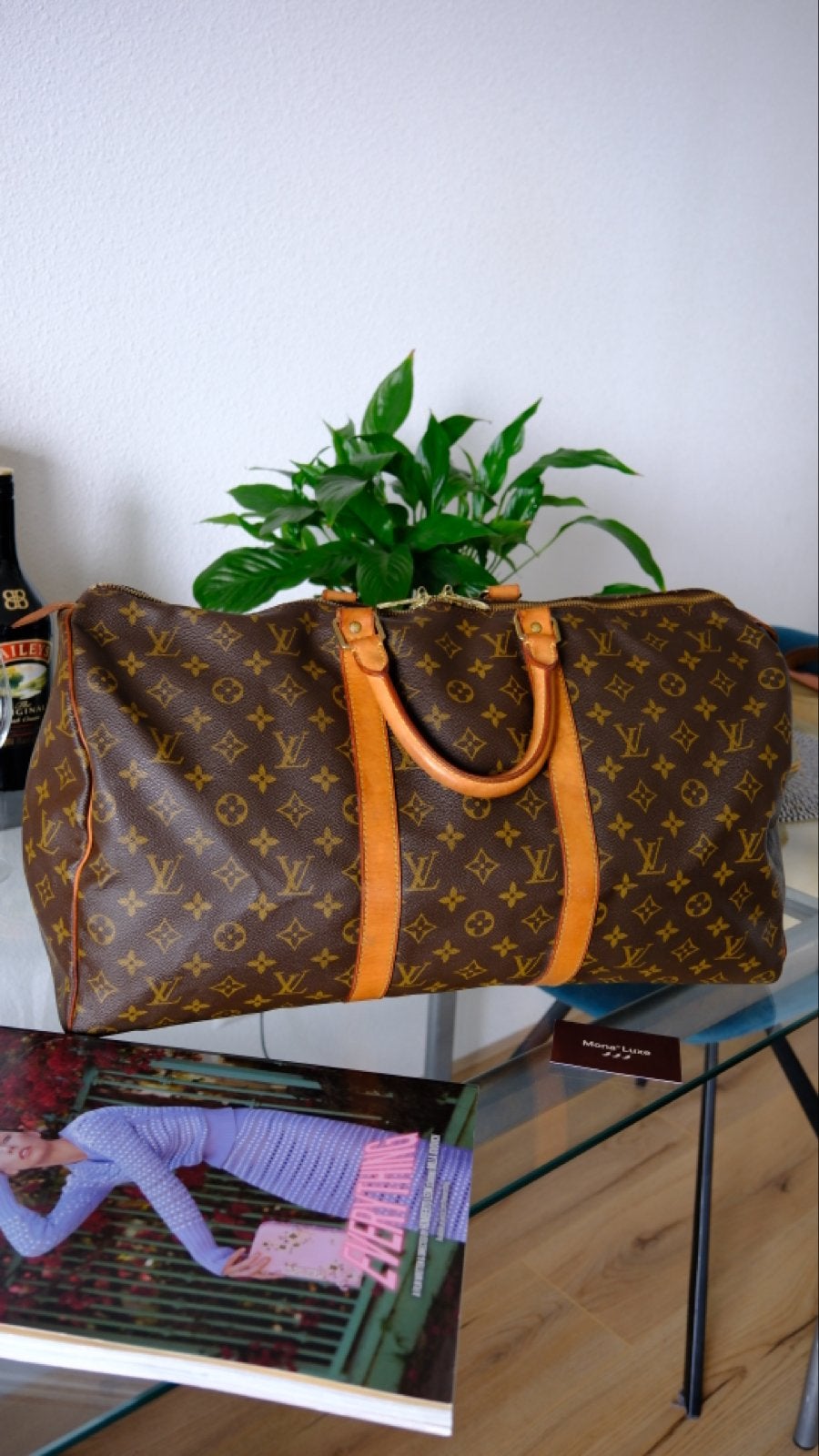 Louis Vuitton Keepall 50 Boston / Reistas Monogram, 40 tot 60 cm, Gebruikt, 20 tot 30 cm, Bruin