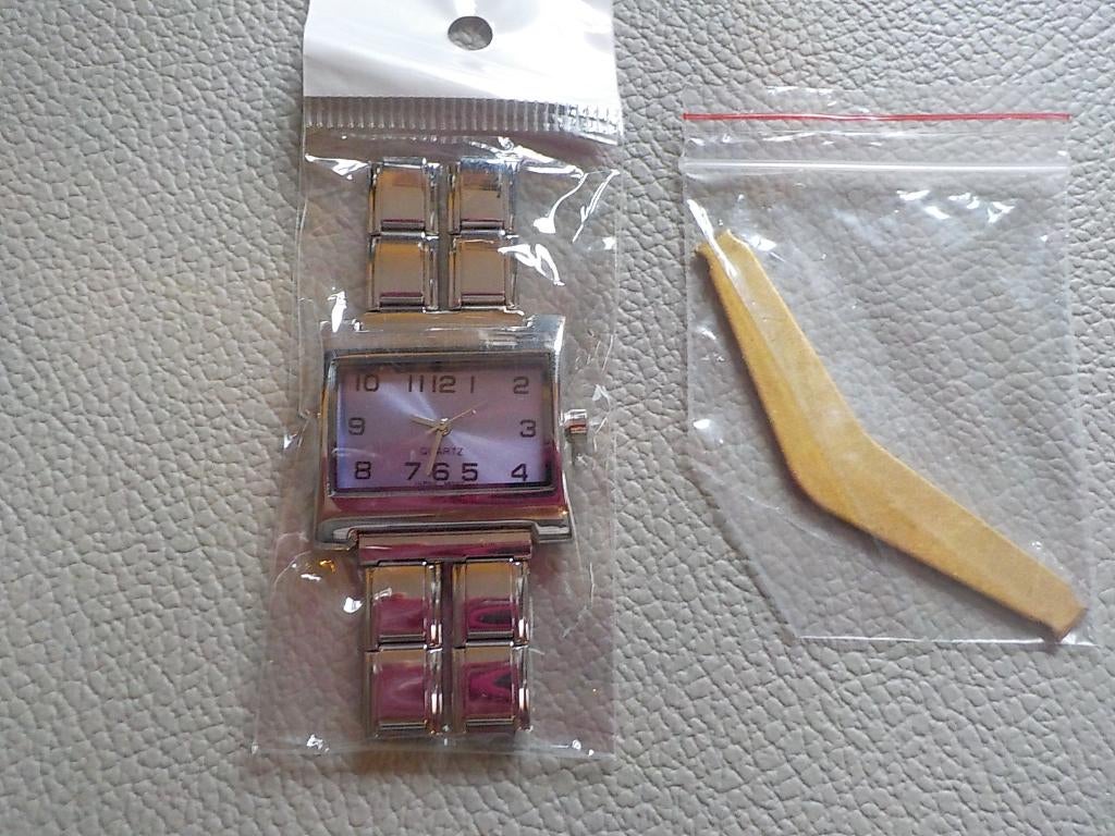 Italian charm bracelet horloge Uberry 9mm Italiaanse Bedels, Staal, Nieuw, Ophalen of Verzenden, Met bedels of kralen