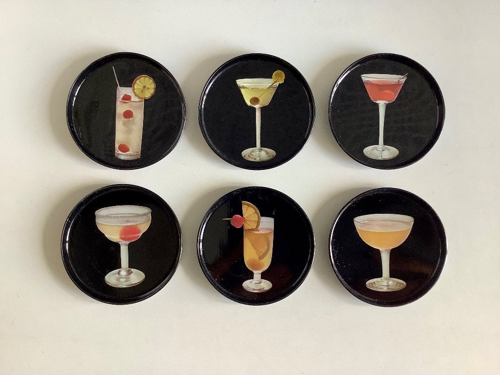 Onderzetters met cocktail recepten, jaren 50, Huis en Inrichting, Ophalen of Verzenden