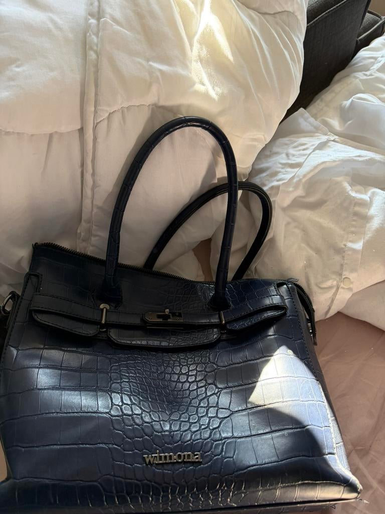 Leuke donkerblauwe handtas, Sieraden, Tassen en Uiterlijk, Ophalen of Verzenden, Zo goed als nieuw, Blauw, Handtas