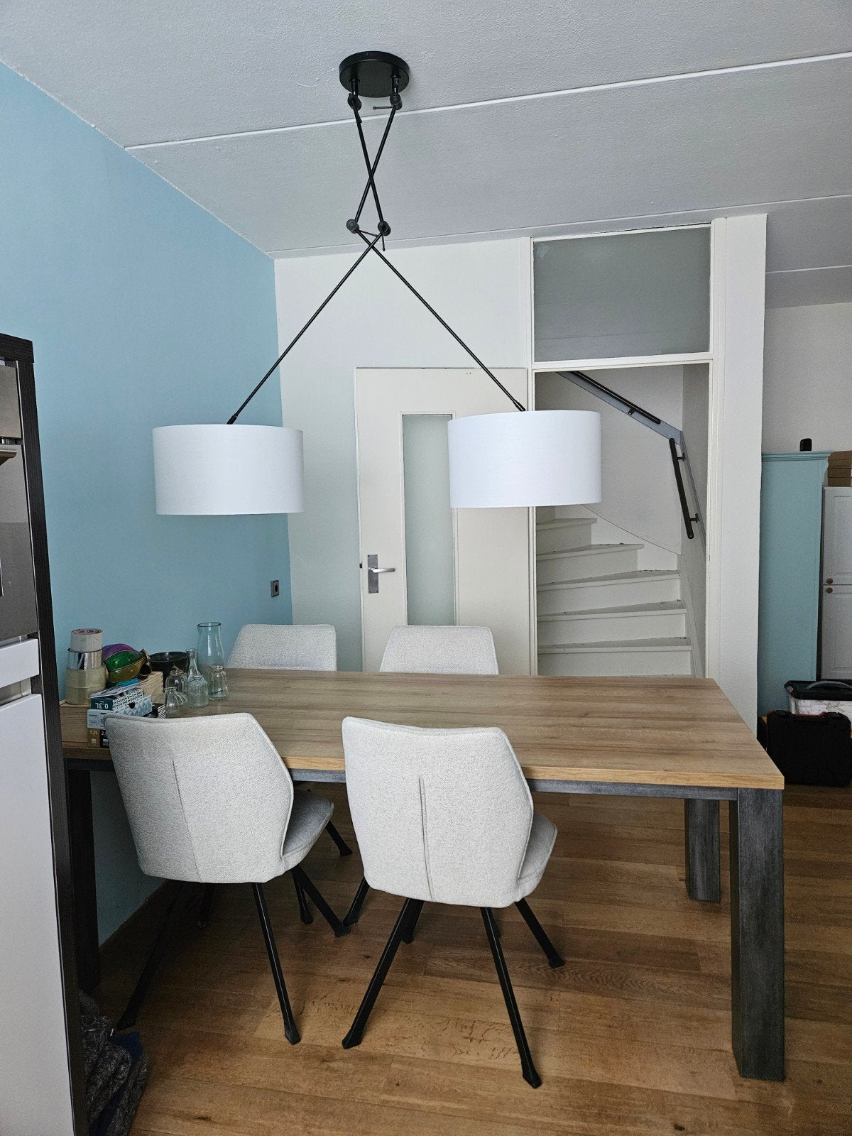 Eetkamerlamp, Ophalen