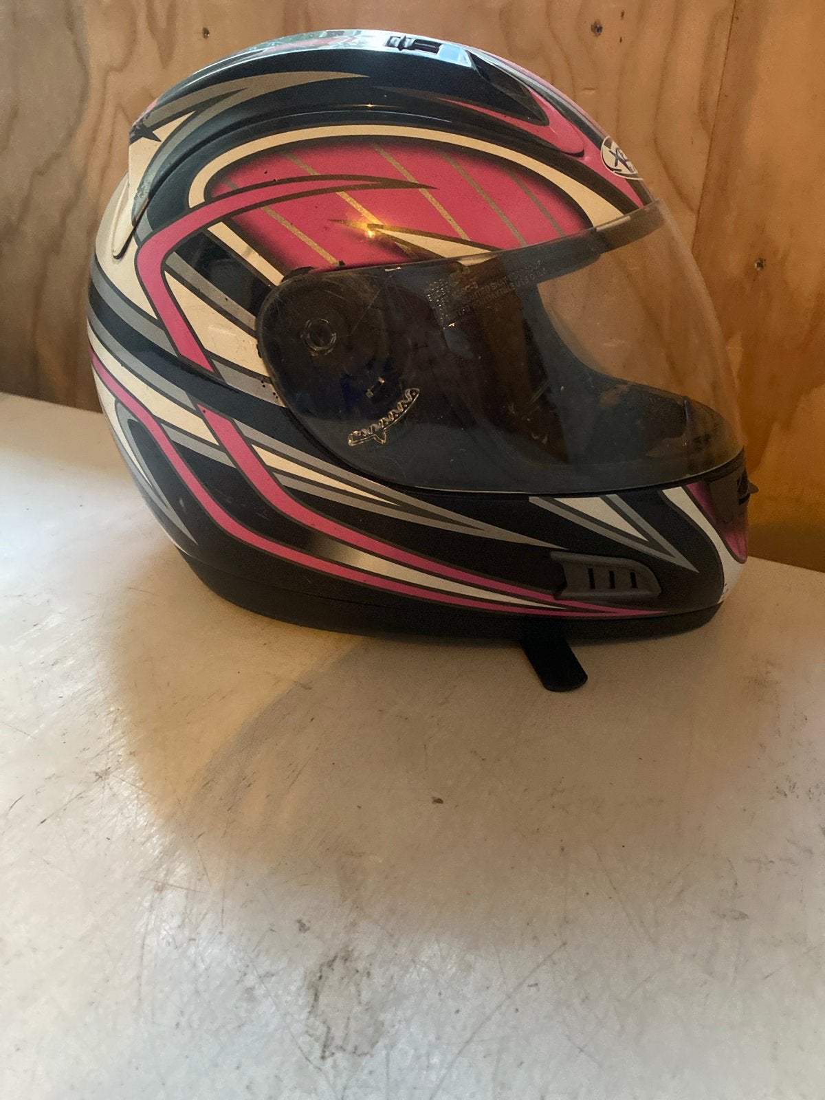 Kenzo Safety Integraalhelm - Roze/Zwart/Grijs, Motoren, Ophalen of Verzenden, Tweedehands, Integraalhelm, Overige merken