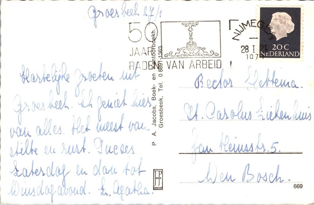 Groesbeek - 12 oude ansichtkaarten, Verzamelen, Ansichtkaarten | Nederland, Verzenden, 1960 tot 1980, Gelopen, Noord-Brabant