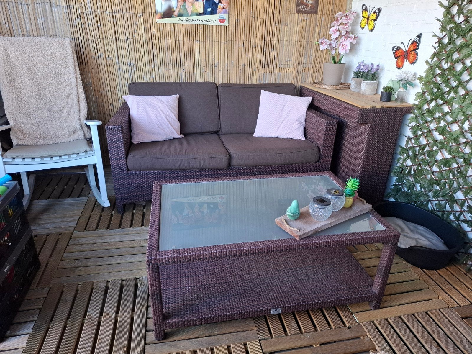 Mooie grote 4 seasons loungeset, tuinset, Ophalen, 5 zitplaatsen, Gebruikt, Loungeset
