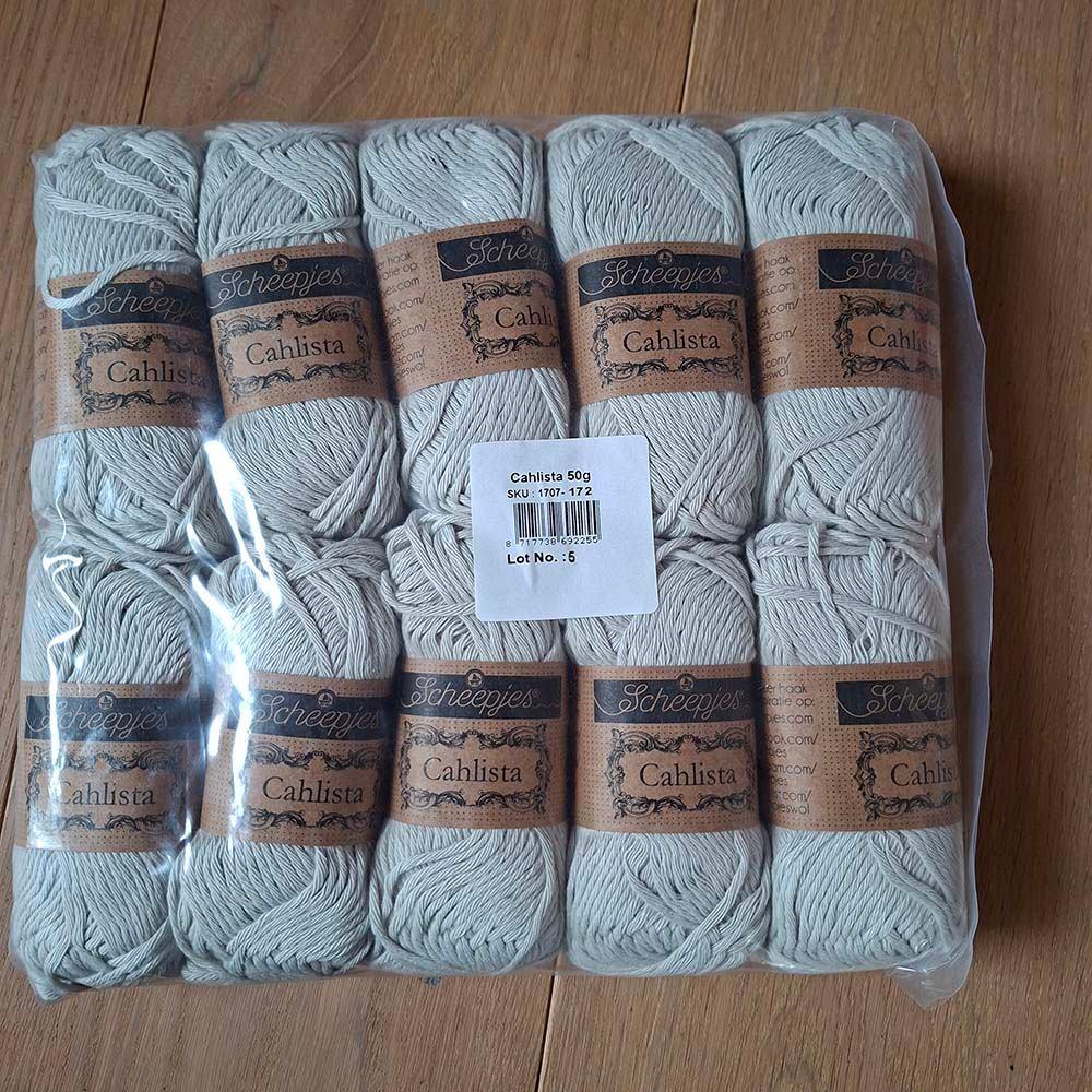 10 bollen Scheepjes Cahlista - Light Silver, Hobby en Vrije tijd, Ophalen of Verzenden, Nieuw, Breien of Haken, Wol of Garen