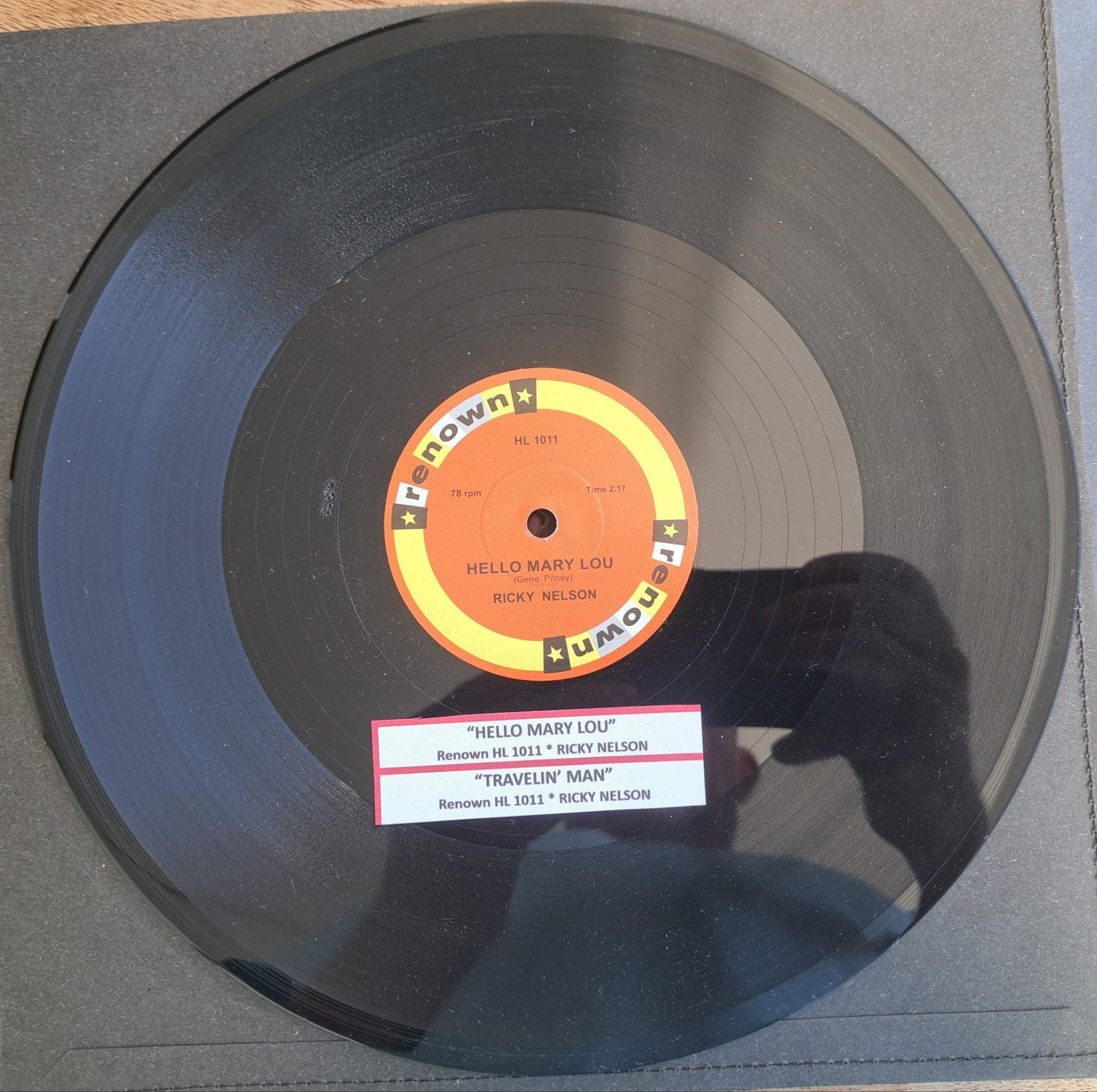 zeldzame 78 rpm Ricky Nelson "Hello Mary Lou", Verzamelen, Ophalen of Verzenden, 1970 tot heden, Overige merken