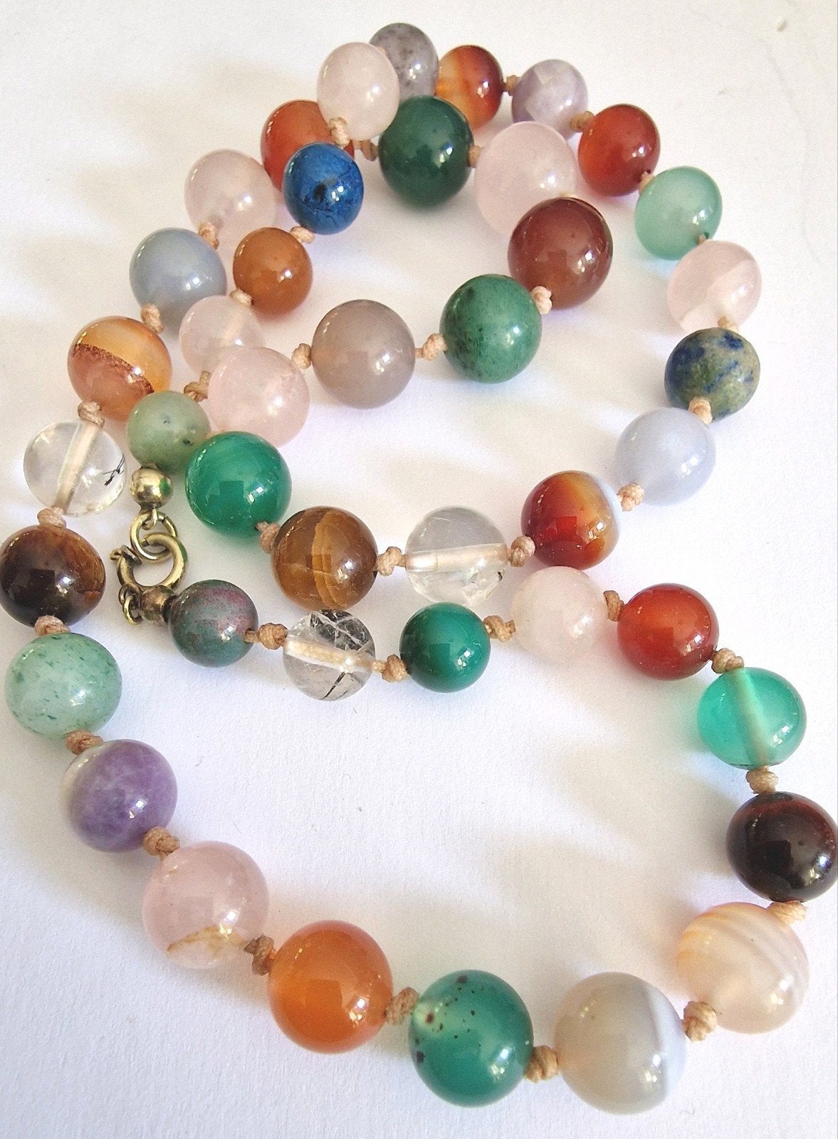 Ketting met verschillende stenen., Ophalen of Verzenden, Zo goed als nieuw, Steen of Mineraal