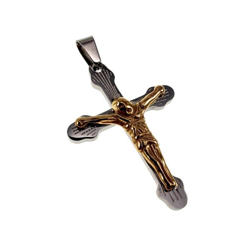 37mm x 28mm Kruishanger Unisex RVS Zilverkleur/Goudkleur, Overige materialen, Birgitta-Gracht 33, 6465 EL Kerkrade, Nederland