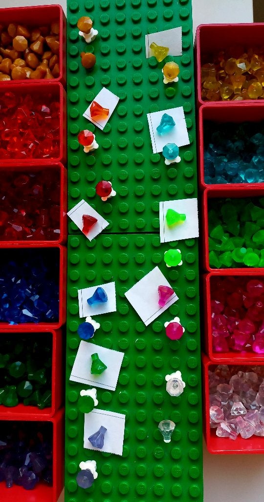 11 kleuren Lego diamanten & 5 point en dollar steentjes, Ophalen of Verzenden, Zo goed als nieuw, Accessoire, Lego